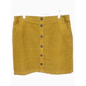 J Crew Factory Women's Button Front Corduroy Preppy Y2K  Mini Skirt Size 10